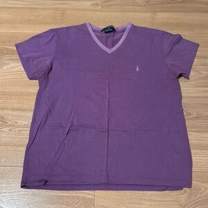 Vintage Ralph Lauren Sport Lavendar Purple 100% Cotton T-Shirt Size Medium with